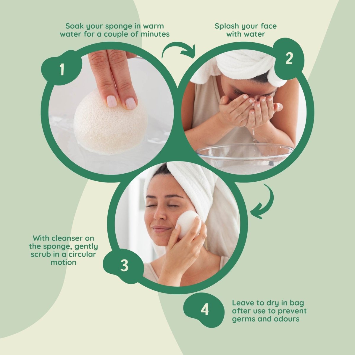 Composty Konjac Facial Sponge Natural, EcoFriendly Deep Cleansing for