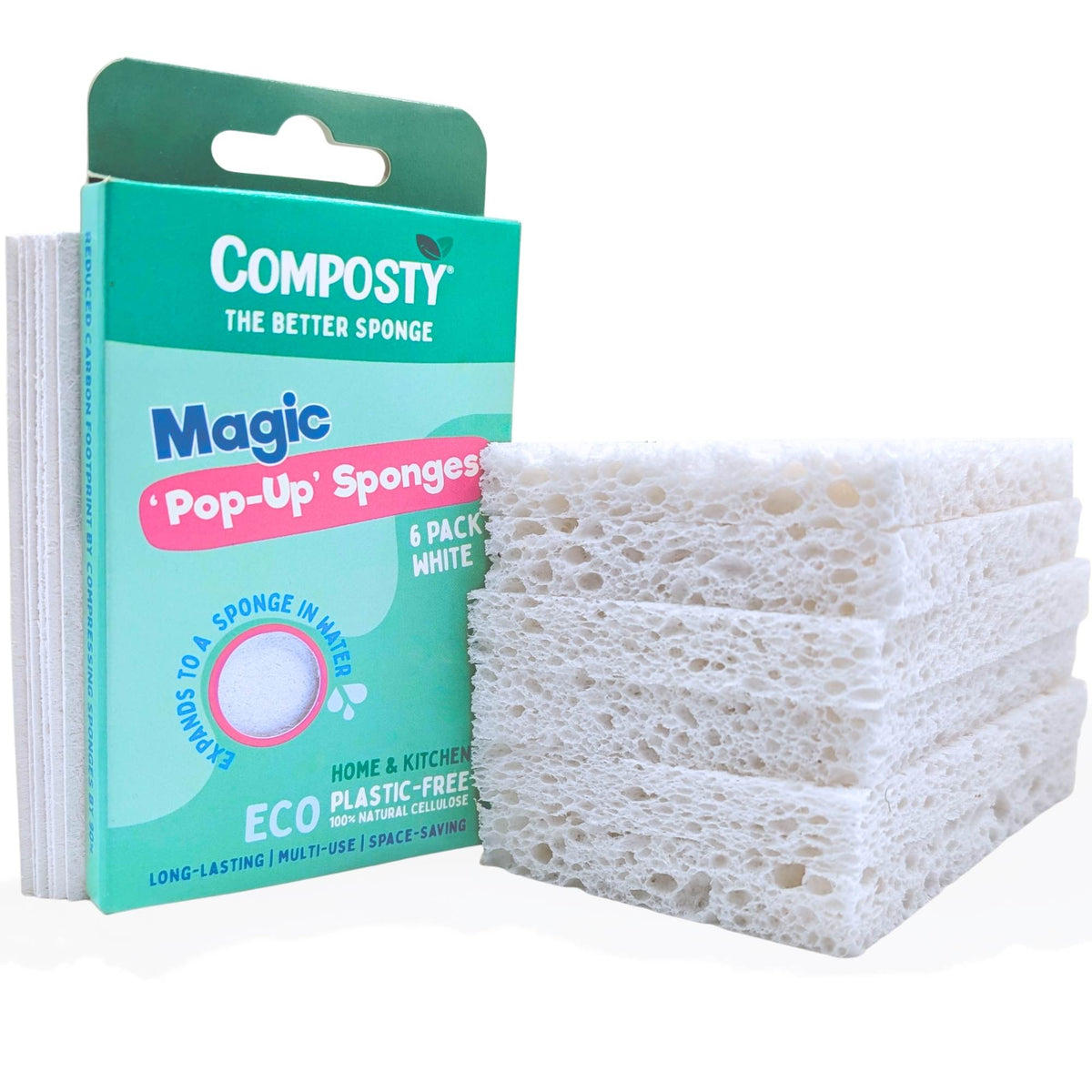Éponge écologique Pop Up en cellulose naturelle | 4 ou 8 pièces | Grande taille 14 x 10 x 2 cm | Biodégradable compostable | Longue durée de vie Éponge écologique Pop Up en cellulose naturelle | 4 ou 8 pièces | Grande taille 14 x 10 x 2 cm | Biodégradable compostable | Longue durée de vie