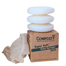 Load image into Gallery viewer, Composty | Konjac Baby Bath Sponges | 3 Pack | The Softest Baby Sponge
