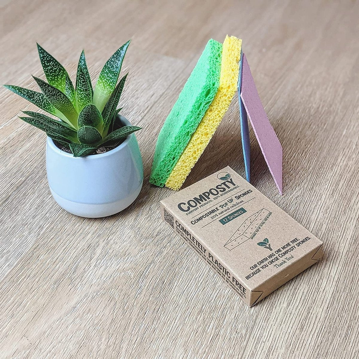 EZ Brite Pop-Up Cellulose Sponge Set (3-Piece, Large) - Quick Expanding Cleaning Sponges