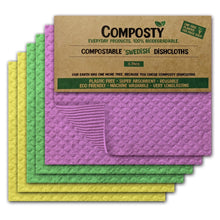 Load image into Gallery viewer, Composty® | Super Absorbent &#39;Swedish Dishcloths&#39; | 6 Pack Assorted Colours - Composty
