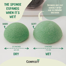 Load image into Gallery viewer, Composty® | Super Soft Konjac Facial Sponges | 4 Pack | Cleansing &amp; Gentle Exfoliating - Composty
