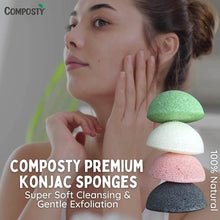 Load image into Gallery viewer, Composty® | Super Soft Konjac Facial Sponges | 4 Pack | Cleansing &amp; Gentle Exfoliating - Composty
